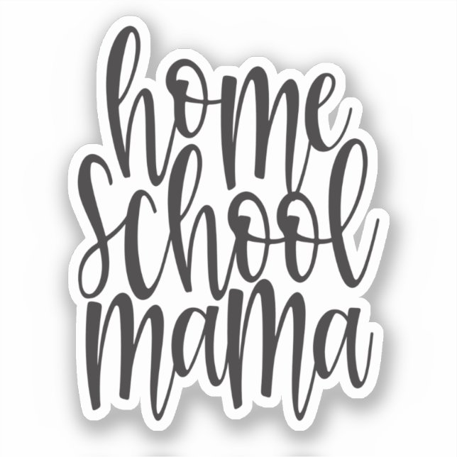 Pegatina Cita de caligrafía negra de Homeschool Mama (Anverso)