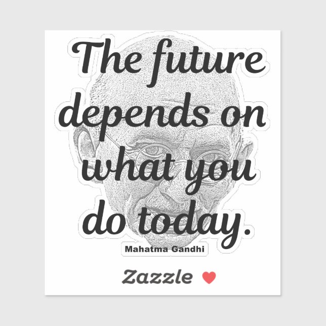 Pegatina Cita de Gandhi, El futuro (Hoja)