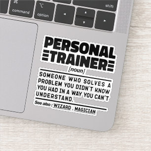 Pegatina Cita de humor de entrenador personal nuevo