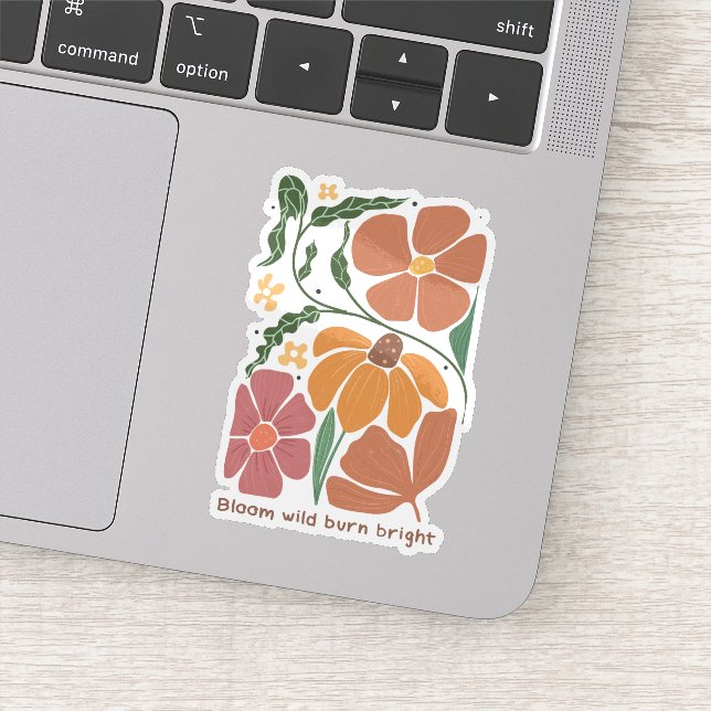 Pegatina Cita de inspiración floral retro boho (Detalle)