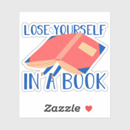 Pegatina Cita de lectura moderna Perderse en un libro