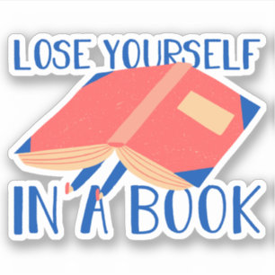 Pegatina Cita de lectura moderna Perderse en un libro