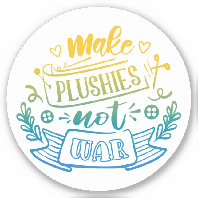 Pegatina Cita de paz de gradiente azul amarillo para creado (Anverso)