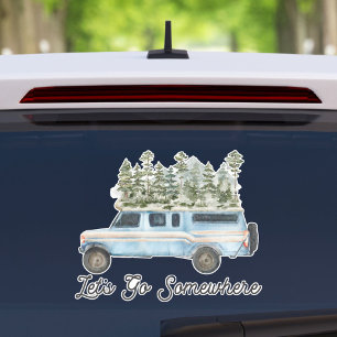 Pegatina Cita de viaje por carretera de camping Vamos a alg