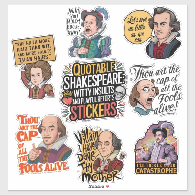 Pegatina Cita divertida con juego de humor para insultar (Hoja)