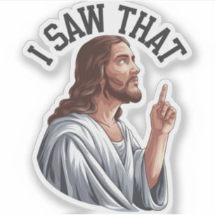 Pegatina Cita Divertida Jesús Meme Vi Eso Cartel Cristiano