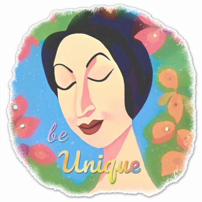 Pegatina Cita Inspiradora de mujer hermosa (Anverso)