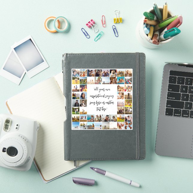 Pegatina Cita moderna de Personalizado de 48 Collages de fo (Funda para iPad)