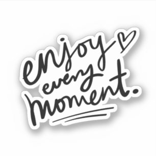 Pegatina Cita motivacional simple en blanco negro