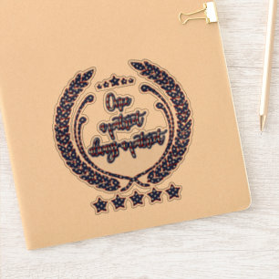 Pegatina Cita patriota de Laurel Wreath Stars and Stripes