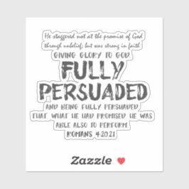 Pegatina Cita totalmente persuadida con verso bíblico