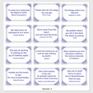 Pegatina Citas de dolor en el marco de esquina Rosa Blanco 