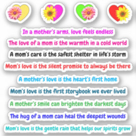 Pegatina Citas de madres conmovedoras de corazón | Amar a l