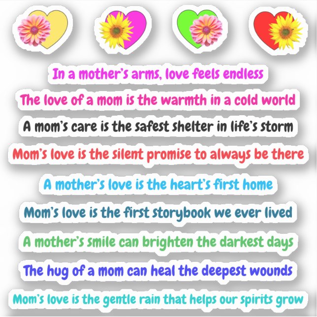 Pegatina Citas de madres conmovedoras de corazón | Amar a l (Anverso)