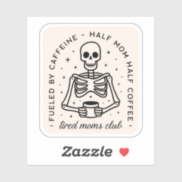 Pegatina Citas divertidas de amante del café del club de ma