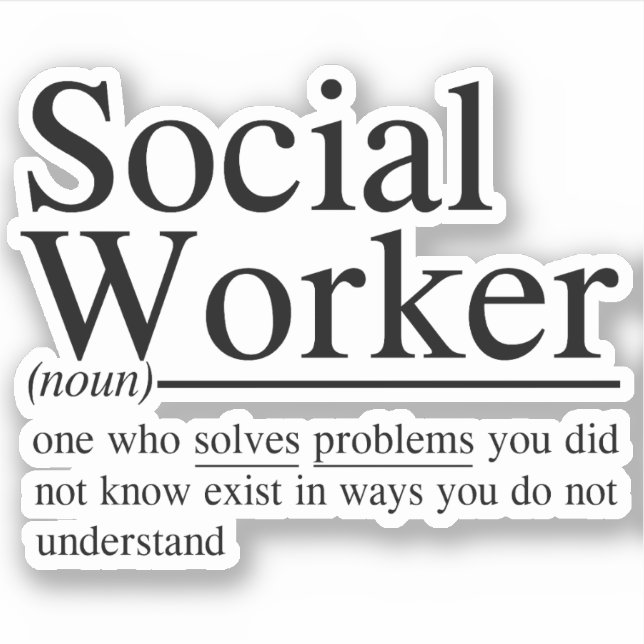 Pegatina citas divertidas de Social Worker (Anverso)