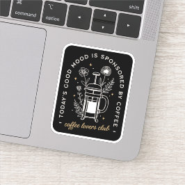Pegatina Citas divertidas del club para amantes del café