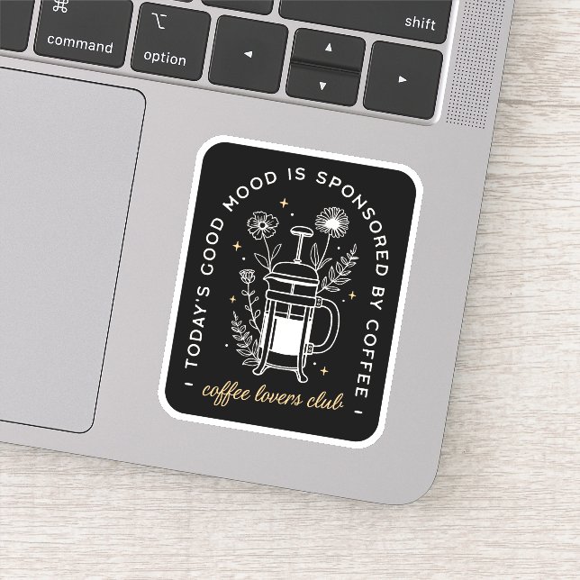 Pegatina Citas divertidas del club para amantes del café (Detalle)