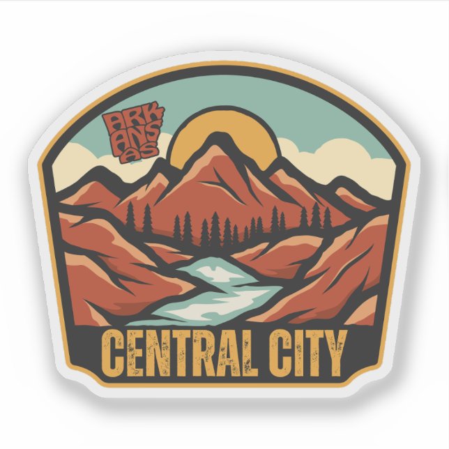 Pegatina Ciudad Central, Arkansas  (Anverso)