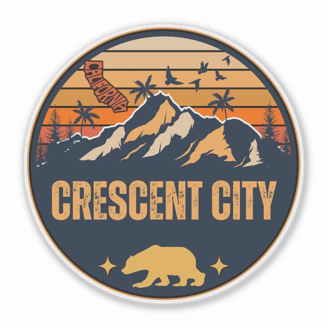 Pegatina Ciudad Crescent, California (Anverso)