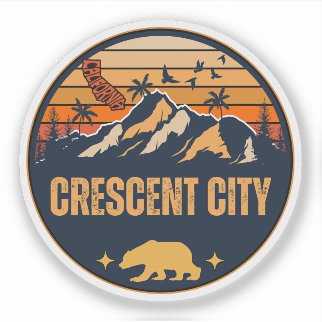 Pegatina Ciudad Crescent, California (Anverso)