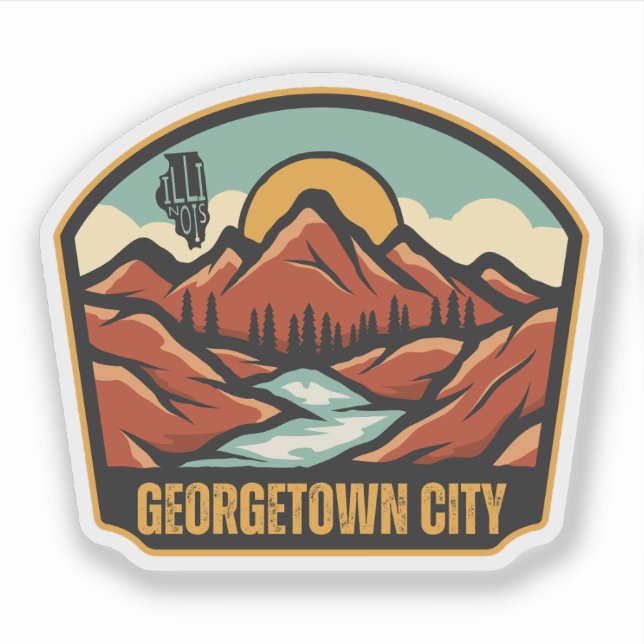 Pegatina ciudad de Georgetown, Illinois (Anverso)