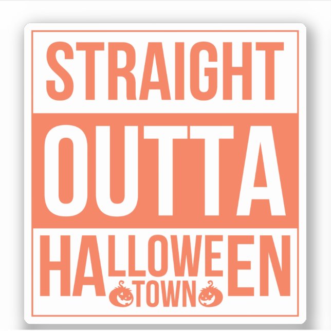 Pegatina Ciudad de Halloween en las afueras directas (Anverso)