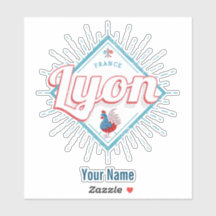 Ciudad de Lyon Francia retro rooster recuerdo vint