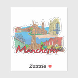 Pegatina ciudad de manchester