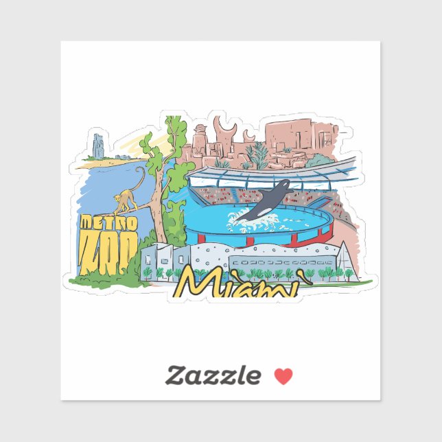 Pegatina ciudad de miami (Hoja)