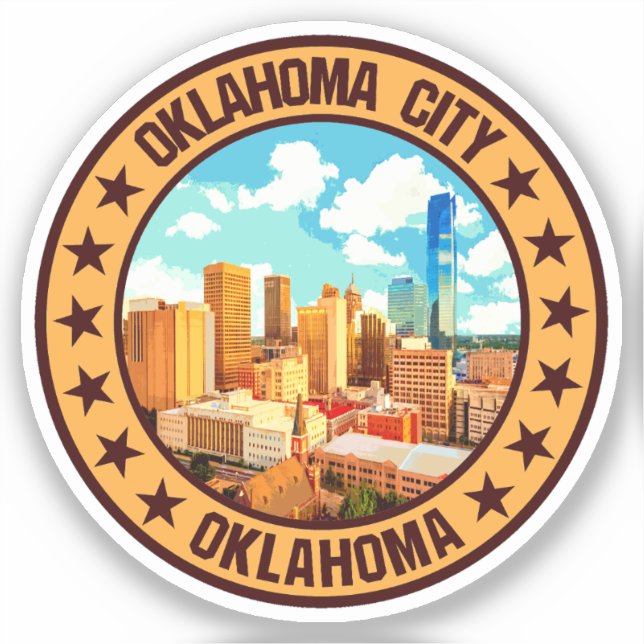 Pegatina Ciudad de Oklahoma (Anverso)