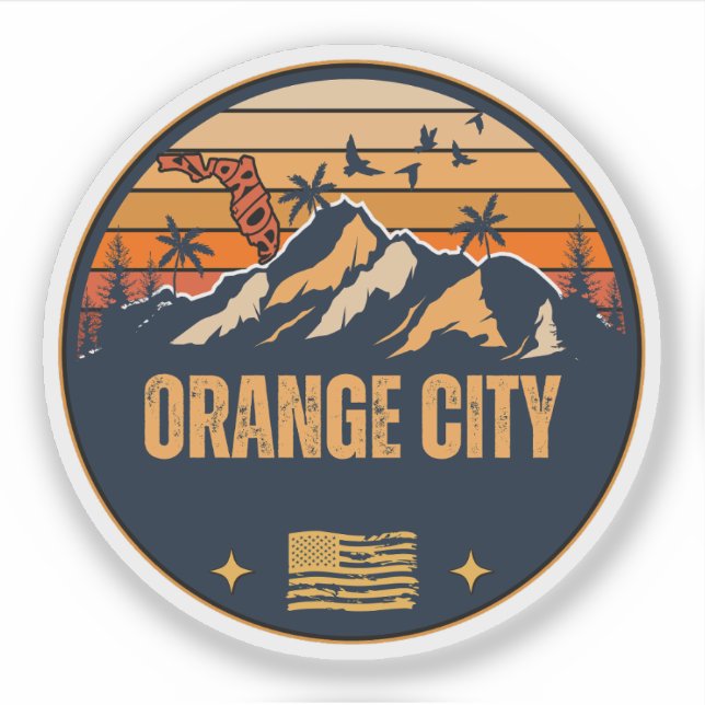 Pegatina Ciudad de Orange, Florida  (Anverso)