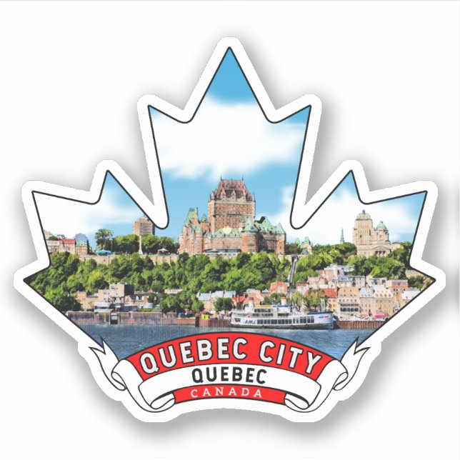 Pegatina Ciudad de Quebec, Quebec Canadá (Anverso)