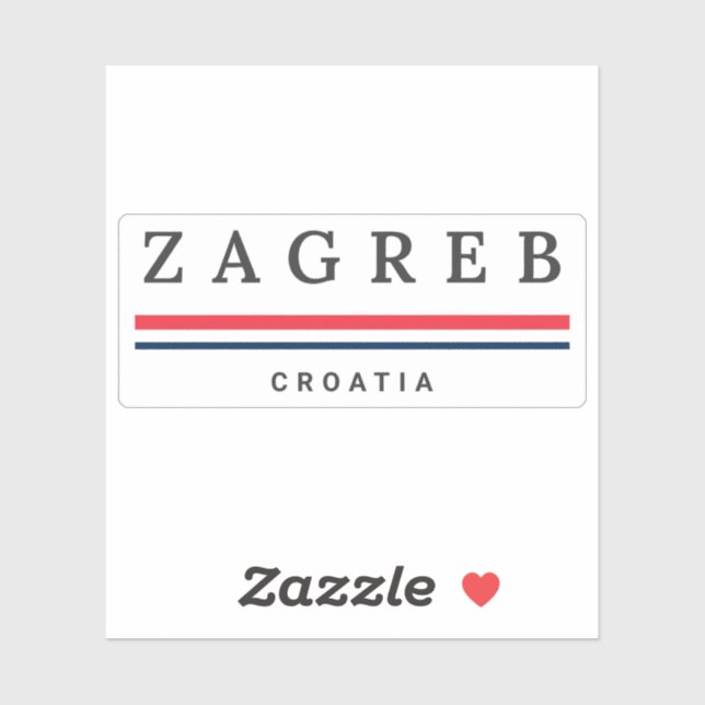 Pegatina Ciudad de Zagreb Croacia (Hoja)