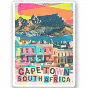 Pegatina Ciudad del Cabo Sudáfrica Viaje Bo-Kaap Paisaje