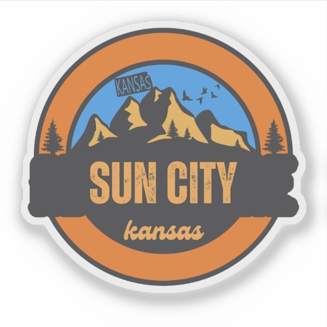 Pegatina Ciudad del Sol, Kansas (Anverso)