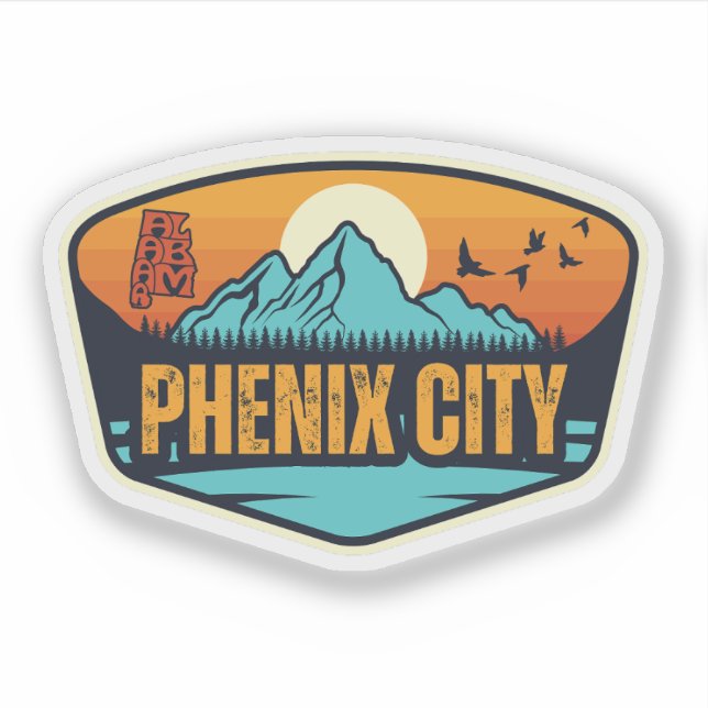 Pegatina Ciudad Phenix, Alabama (Anverso)