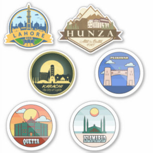 Pegatina Ciudades de Pakistán