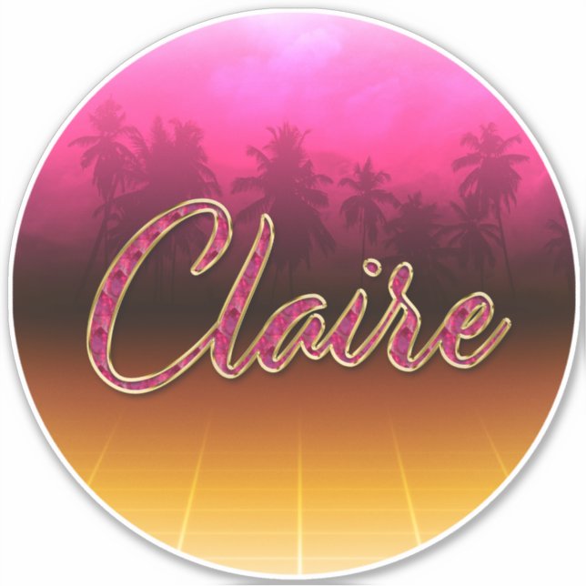 Pegatina Claire Vorname Name golden pink Aufkleber Sticker (Anverso)