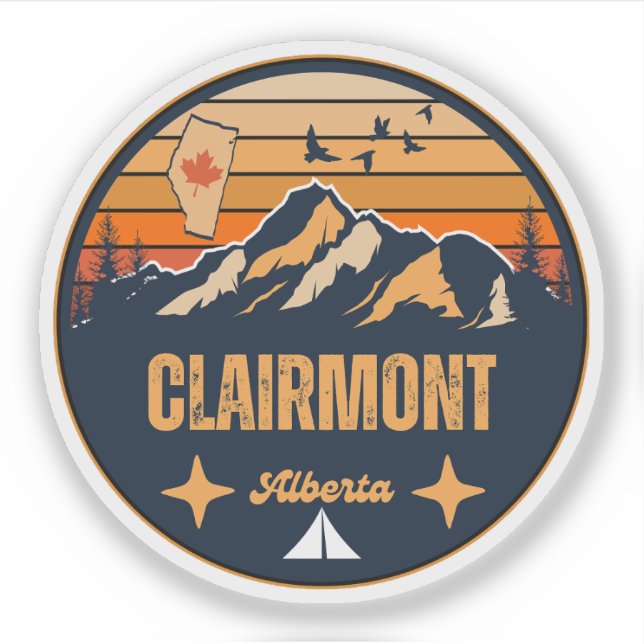 Pegatina Clairmont, Alberta (Anverso)