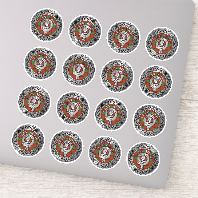 Pegatina Clan Adair Escudo y Tartan Knot (Detalle)