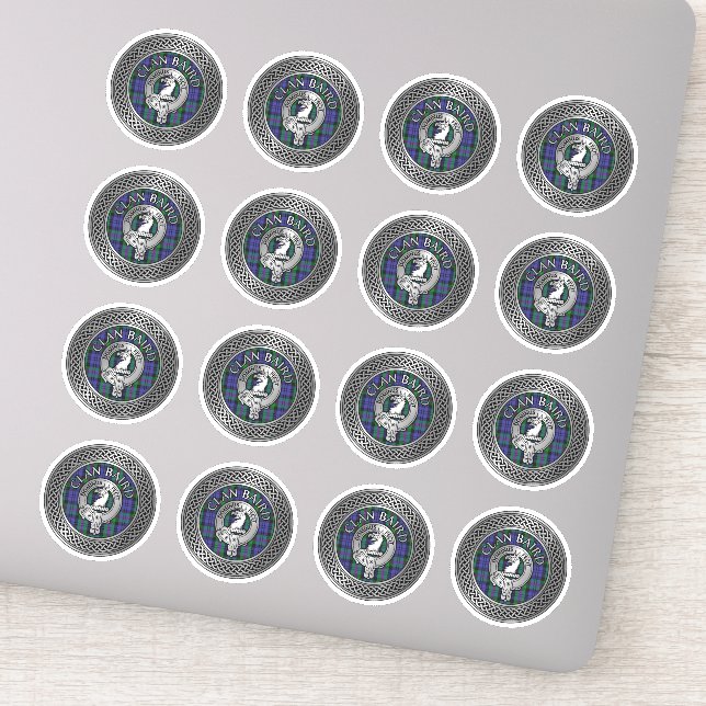 Pegatina Clan Baird Escudo y Tartan Knot (Detalle)