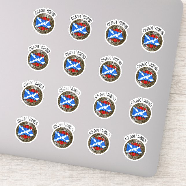 Pegatina Clan Baird Tartan Knot & Flag (Detalle)