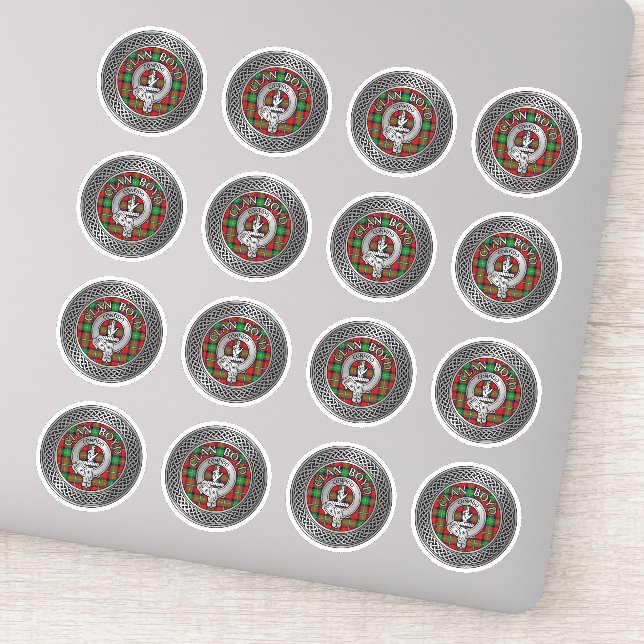 Pegatina Clan Boyd Escudo y Tartan Knot (Detalle)