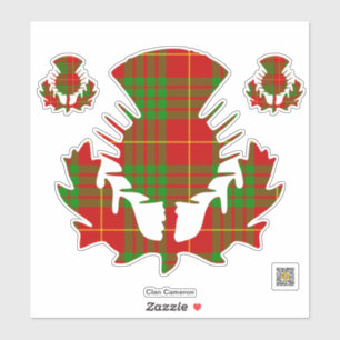 Pegatina Clan Cameron Tartan Thistle