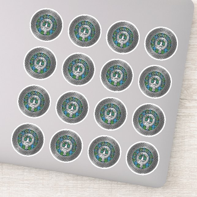 Pegatina Clan Colquhoun Escudo y Tartan Knot (Detalle)