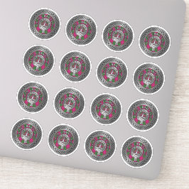 Pegatina Clan Crawford Escudo y Tartan Knot