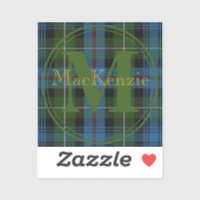 Clan escocés MacKenzie Tartan Gold Name-Initial