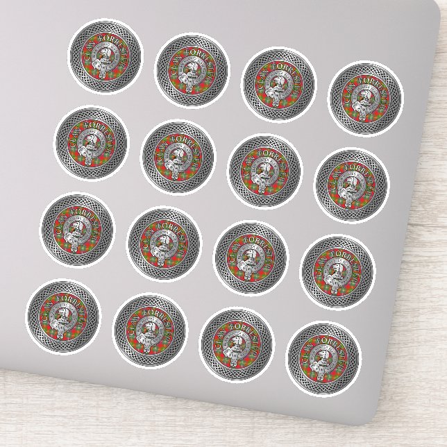 Pegatina Clan Forrester | Foster Escudo y Tartan Knot (Detalle)