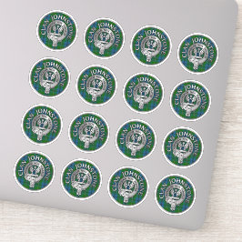 Pegatina Clan Johnstone Escudo y Tartan Knot